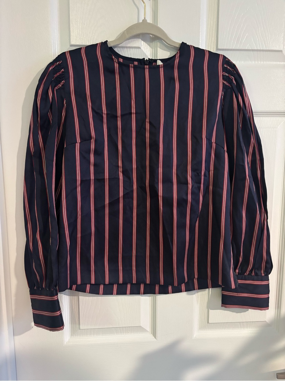 SANDRO Striped Satin-Twill Blouse size 6 US